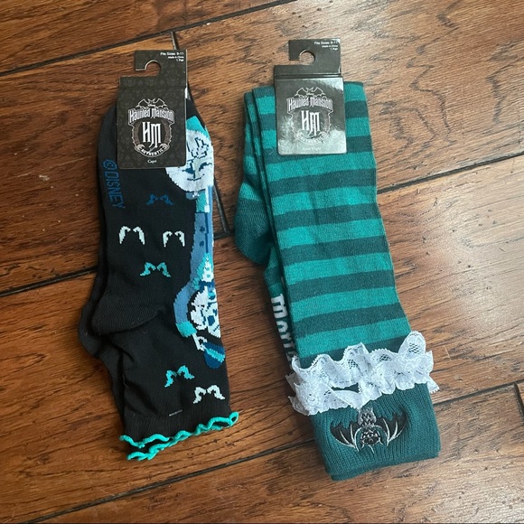 Hot Topic Other - NWT Disney The Haunted Mansion Sock Set Maid Ruffle Knee High and Foolish Mortal